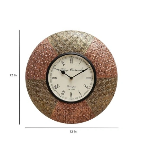 Beautiful Wooden Rajasthani Art Work Wall Clock - Wooden, Acrylic/ Decorative Clock, Pack of 1, Round
